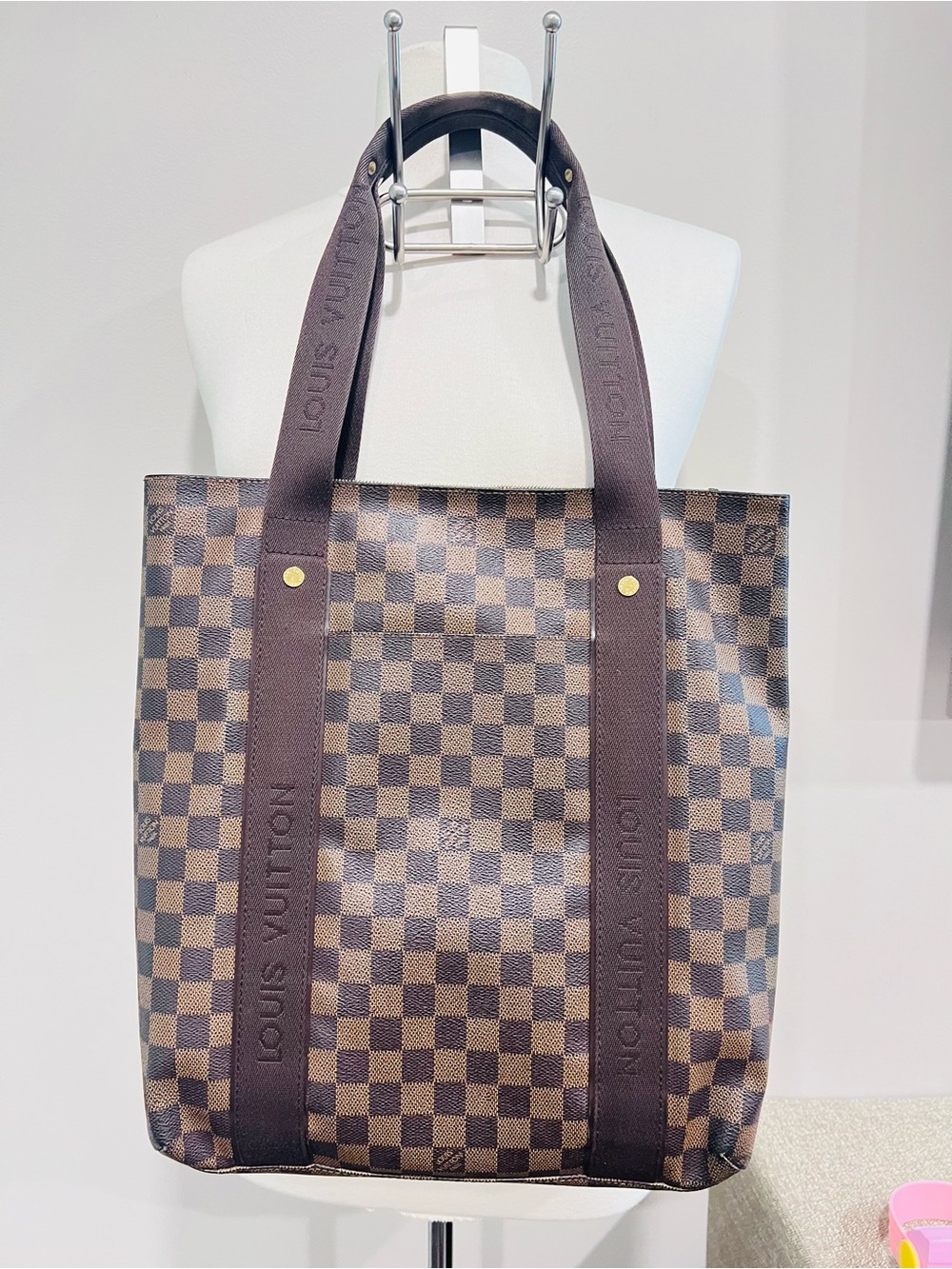 Louis Vuitton Brown Damier Canvas Vertical Shopper Tote